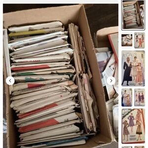 GOTTA GO!  Giant paper ream box of vintage patterns!  50s-90s….  Bargain!